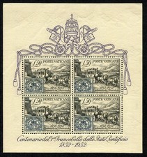 Vaticano 1952 foglietto usato  San Giuliano Milanese