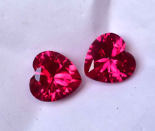 Par de Pedra Preciosa Solta Deslumbrante Coração Rubi Vermelho-Rosa Natural Top Certificado Birmânia comprar usado  Enviando para Brazil