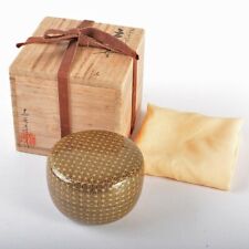 WAJIMA Laca Madeira Tea Caddy Caixa Impressionante Sumiyoshi Makie Hira-Natsume Assinado comprar usado  Enviando para Brazil