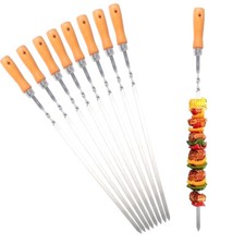 ZMC Szpikulce do szaszłyków 55cm Stal nierdzewna – Szpikulce grillowe Drewniany uchwyt o szerokości 1cm Stal nierdzewna na sprzedaż  Wysyłka do Poland