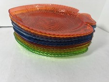 Pratos de piquenique vintage 8 coloridos em forma de peixe acrílico pratos de plástico LEIA comprar usado  Enviando para Brazil