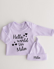 Personalised hello babygrow for sale  RHYL