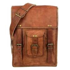 Bolsa satchel I-Pad masculina 9" aparência vintage couro de cabra genuíno marrom carteiro nova, usado comprar usado  Enviando para Brazil