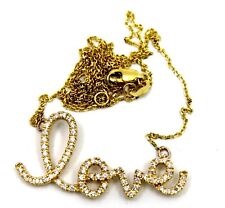 Colar pingente de ouro amarelo 14K com diamante delicado etiqueta de amor 17-19 pol. comprar usado  Enviando para Brazil