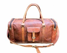 Bagagem de mão masculina genuína para pernoite vintage academia fim de semana couro de cabra comprar usado  Enviando para Brazil