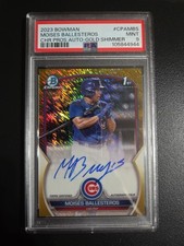 2023 St Bowman Chrome Moises Ballesteros Auto/50 Gold Shimmer #CPAMBS PSA 9 comprar usado  Enviando para Brazil