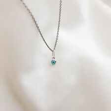 Pingente de ouro grego olho mau. Ouro branco 14K maciço azul Murano. Berloque de proteção comprar usado  Enviando para Brazil