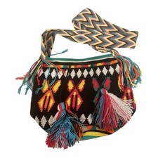 Bolsa Wayuu Mochila Colombiana Grande Boho Borboleta Geométrica Borla Colorida comprar usado  Enviando para Brazil