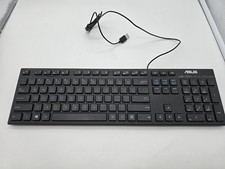 Teclado con cable ASUS AW211 USB delgado tamaño completo negro Windows PC teclado numérico segunda mano  Embacar hacia Mexico