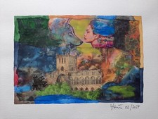 Riginal aquarell collage gebraucht kaufen  Deutschland