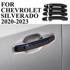 Guarnição de tampa de maçaneta estilo fibra de carbono para Chevrolet Silverado (com botões), usado comprar usado  Enviando para Brazil