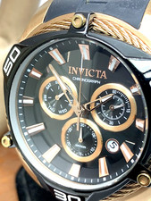 Relógio masculino Invicta 31316 Pro Diver quartzo mostrador preto borracha moldura ouro rosa comprar usado  Enviando para Brazil