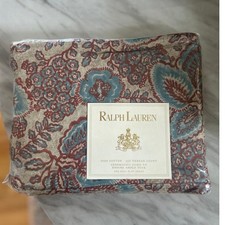 Lençol plano completo Ralph Lauren anos 90 Aix-En-Provence bronzeado vermelho azul floral comprar usado  Enviando para Brazil