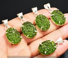 ¡Venta a granel! Lote al por mayor de colgantes de piedras preciosas de moldavita joyas enchapadas en plata 925 segunda mano  Embacar hacia Mexico