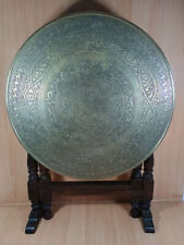 Mesa ocasional redonda de latão vintage - Base dobrável de madeira - 60cm de diâmetro comprar usado  Enviando para Brazil
