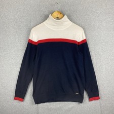 Suéter masculino Tommy Hilfiger azul gola alta pulôver malha colorblock comprar usado  Enviando para Brazil