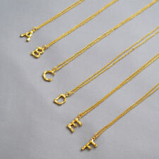 Colar em camadas com pingente de letra inicial Vermeil ouro real 18 quilates ideia de presente de Natal comprar usado  Enviando para Brazil