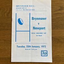 Rugby programme brynmawr for sale  ABERTILLERY