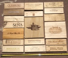 Linda caixa de vinho de madeira lote com 18 painéis extremidades de caixa adega vinhedo comprar usado  Enviando para Brazil