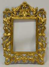 Około 1870–1900. Stara drewniana rama z ażurem, 28,5 x 20,5 cm na sprzedaż  PL