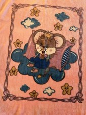 COBERTOR DE BEBÊ VINTAGE ROSA MINKY MOUSE BOWS STARS TRAVESSEIRO 52”x44”, usado comprar usado  Enviando para Brazil