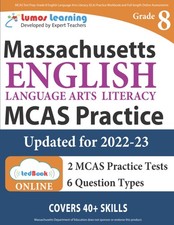 MCAS Test Prep: Grade 8 English Language Arts Literacy (ELA) Practice Workbo... segunda mano  Embacar hacia Mexico