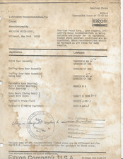 Exxon lubrication recommendati for sale  Vulcan