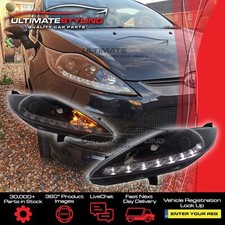 Faróis Ford Fiesta Mk7 2008-2013 LED DRL preto projetor upgrade Zetec ST comprar usado  Enviando para Brazil