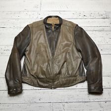 Jaqueta de couro vintage somente para membros tamanho G/XL marrom 2 tons corrida de carro Italiano comprar usado  Enviando para Brazil