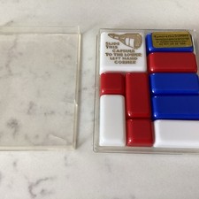 Jogo de quebra-cabeça de azulejo bloco deslizante vintage plástico vermelho branco azul, usado comprar usado  Enviando para Brazil