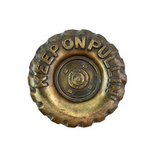 Fivela de cinto vintage Keep On Pullin' pneu de trator redondo 3D metal latão pequena comprar usado  Enviando para Brazil