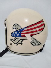 Capacete de motocicleta vintage ARTHUR FULMER AF20 branco tamanho grande com decalques Falcon, usado comprar usado  Enviando para Brazil