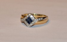 Bague saphir diamants d'occasion  Balleroy
