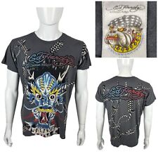 Camisa masculina grande Ed Hardy tatuagem de dragão Christian Audigier Y2K vintage rara EUA, usado comprar usado  Enviando para Brazil