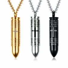 3pcs masculino em aço inoxidável do Senhor Oração Cruz Colar Pingente Bala gência comprar usado  Enviando para Brazil