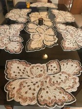 Usado, Conjunto de mesa de jantar designer com miçangas com 1 corredor de mesa 6 tapetes e 6 porta-copos comprar usado  Enviando para Brazil