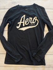 Camiseta Aeropostale Feminina Pequena Clássica Tripulação Preta Gráfica Manga Longa, usado comprar usado  Enviando para Brazil