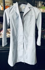 Casaco de laboratório médico vintage branco neve Milwaukee listrado azul médico enfermeira 10/34 comprar usado  Enviando para Brazil
