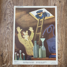 Pôster vintage original anti-álcool anti-bebido vodka Moonshine comprar usado  Enviando para Brazil