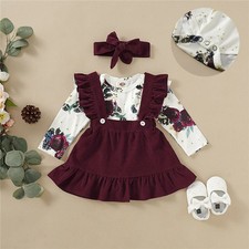 Niñas Trajes Recién Nacido Bebé Pantalones Vestido Tutú 3 piezas Ropa Diadema Prendas para el torso Pana segunda mano  Embacar hacia Mexico