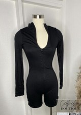 Romper Feminino Moda Boutique Preto Macio Manga Longa Zíper Frontal comprar usado  Enviando para Brazil