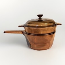 Caldeira/panela dupla vintage Corning VISIONS AMBER 1,5 L e inserção com tampa, usado comprar usado Caldeira/panela dupla vintage Corning VISIONS AMBER 1,5 L e inserção com tampa, usado comprar usado  Enviando para Brazil