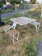 Usado, Mesa dobrável vintage portátil mala de piquenique dobrável mesa trailer acampamento anos 80 comprar usado  Enviando para Brazil