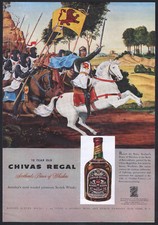 1958 Chivas Regal anúncio impresso escocês Robert the Bruce Prince of Warriors, usado comprar usado  Enviando para Brazil