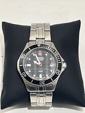 Relógio de mergulho Wenger Swiss Military masculino mostrador preto quartzo 200m com nova bateria comprar usado  Enviando para Brazil