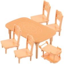  Mesa de comedor y silla modelo sillas miniatura muebles de plástico para casa de muñecas segunda mano  Embacar hacia Mexico