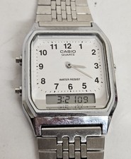 Vintage Casio Masculino AQ230 Relógio Analógico-Digital Tom Prata Funciona ENVIO GRÁTIS  comprar usado  Enviando para Brazil