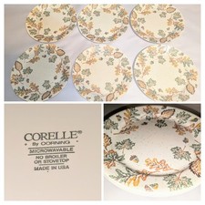 Prato de jantar vintage Corelle folha salpicada outono outono folhas 101/4" RARO x6 pratos A+ comprar usado  Enviando para Brazil