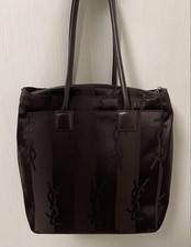 Używany, Saint Laurent Torebka Tote Torebka YSL Cassandra Nylon Skóra Ciemnobrązowa Auth na sprzedaż  Wysyłka do Poland