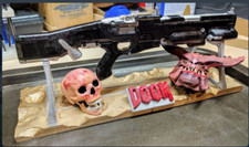 Espingarda Doom com suporte, pintada à mão, impressa em 3D, suporte de arma PLA comprar usado  Enviando para Brazil
